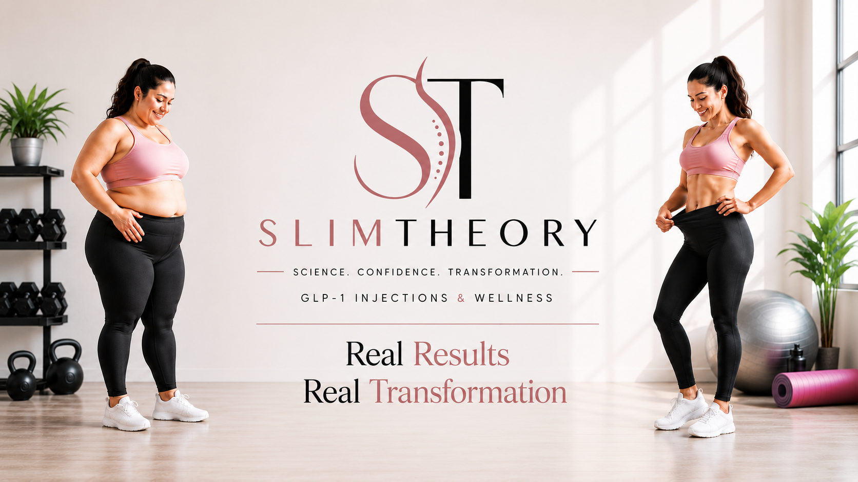 Before and after transformation — science-backed weight management results