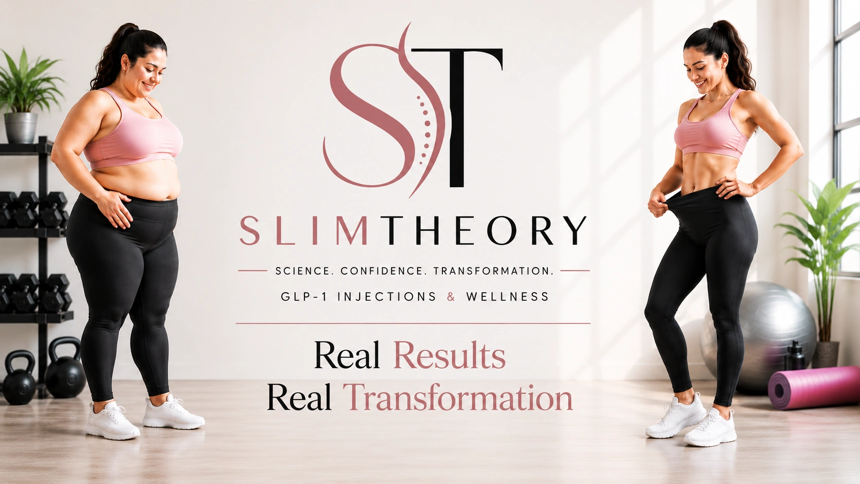 Before and after transformation — science-backed weight management results
